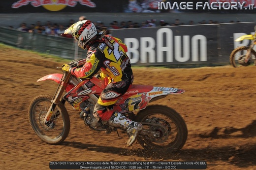 2009-10-03 Franciacorta - Motocross delle Nazioni 2684 Qualifying heat MX1 - Clement Desalle - Honda 450 BEL